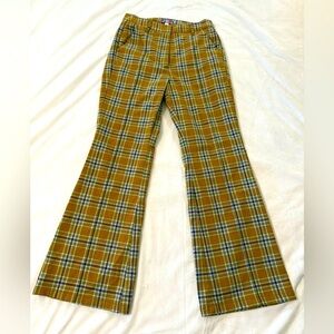 Urban Outfitters Checkered Trousers in Mustard and Blue